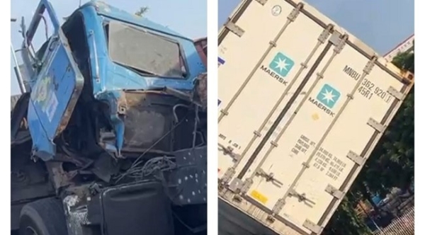 Two dispatch riders perish as trucks collide, overturn on Eko Bridge
