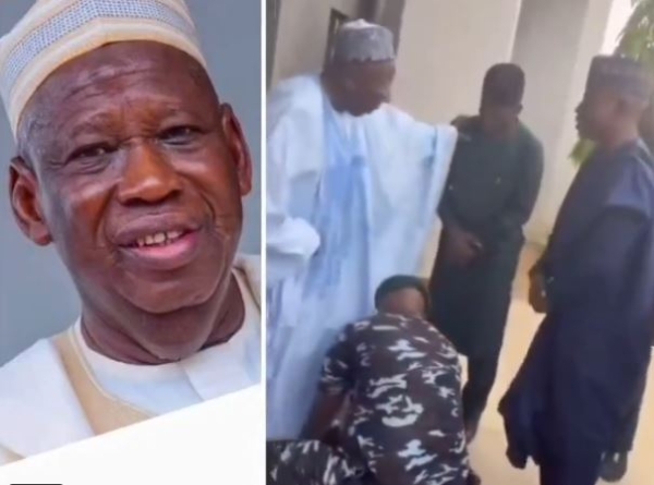 Ganduje reacts to backlash following viral video of policeman lacing his shoe