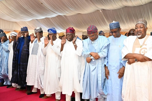 President Tinubu observes Eid-el-Kabir prayers in Lagos