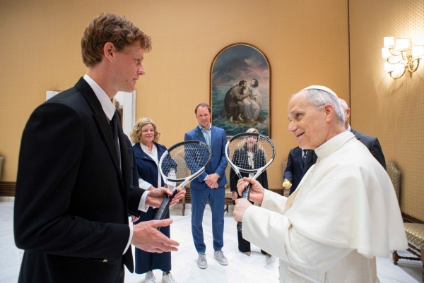 Tennis No 1 Sinner meets Pope Leo XIV